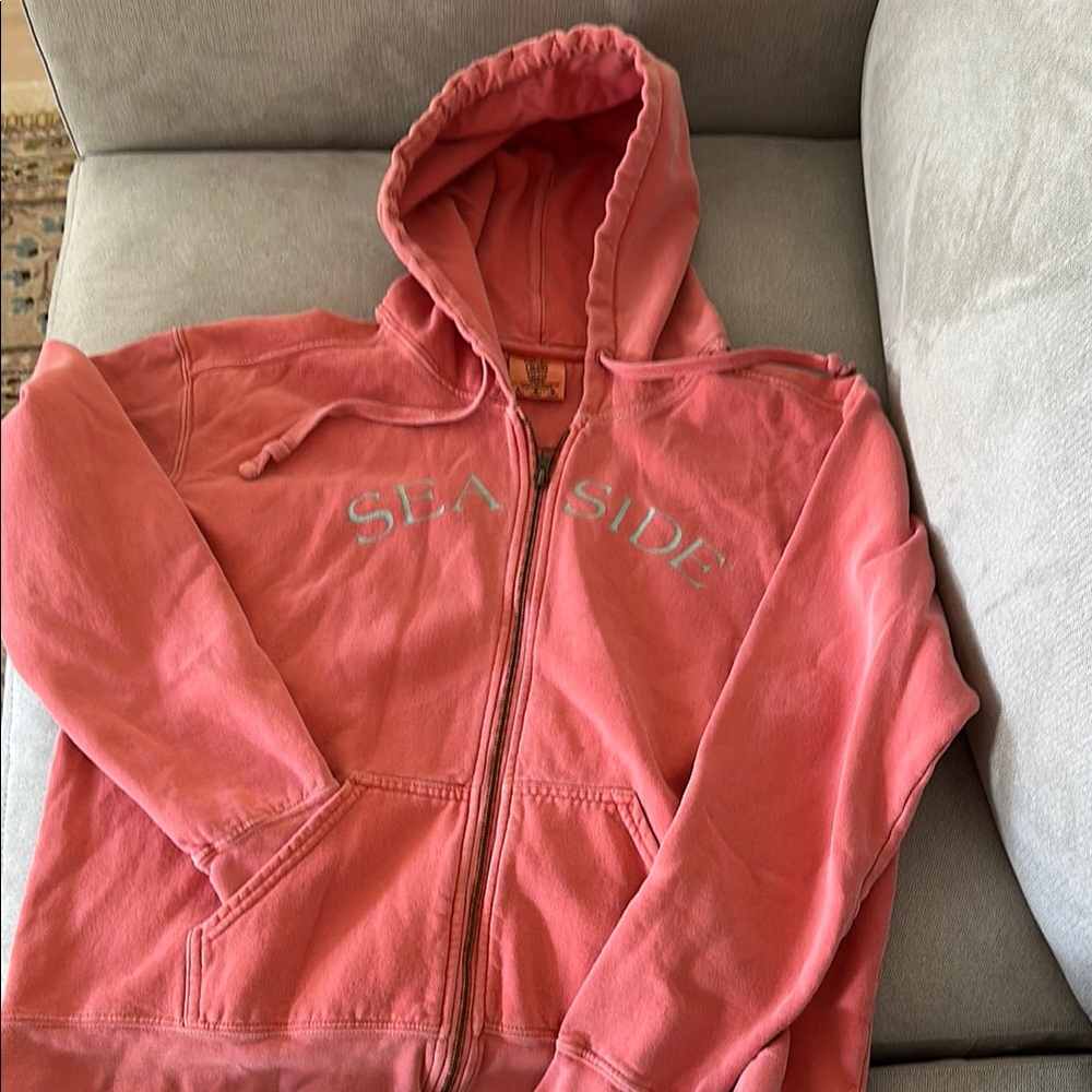 Comfort Colors Pink Zip-Up Hoodie Sweatshirt